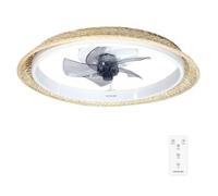 Cecotec Ventilador de Techo con Luz EnergySilence LampAero 620 Natural Design. Motor DC 20W, luz LED, 5 aspas 17 pulgadas, Mando, 6 Velocidades, 3 tonalidades de luz, Temporizador, modo winter/summer