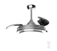 Cecotec Ventilador de Techo con Luz LED Energysilence Aero 4300 Invisible Double Metal. 35W, 6 Velocidades, Aspas Retráctiles, Doble Luz, Mando Distancia, Temporizador, Luz Regulable, Diseño Elegante
