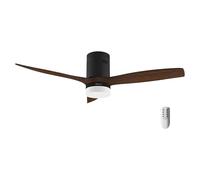 Cecotec Ventilador de Techo con Luz LED Energysilence Aero 5600 Classic Black. 40W, Motor DC, Diámetro 132cm, 3 Aspas, LED 18W, Temporizador, 6 Velocidades, Mando a Distancia, Función Verano/Invierno