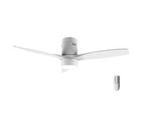 Cecotec Ventilador de Techo con Luz LED Energysilence Aero 5600 Classic White. 40W, Motor DC, Diámetro 132cm, 3 Aspas, LED 18W, Temporizador, 6 Velocidades, Mando a Distancia, Función Verano/Invierno
