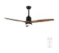 Cecotec Ventilador de Techo con Luz y Mando a Distancia de 52" EnergySilence Aero 5230 DarkWood. Motor DC 40W, 3 Aspas, Luz LED, Altura Ajustable, Temporizador, 6 Velocidades, Modo Winter/Summer