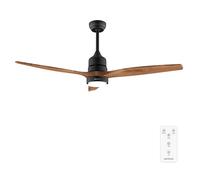 Cecotec Ventilador de Techo con Luz y Mando a Distancia de 52" EnergySilence Aero 5230 DarkWood. Motor DC 40W, 3 Aspas, Luz LED, Altura Ajustable, Temporizador, 6 Velocidades, Modo Winter/Summer