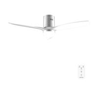Cecotec Ventilador de Techo con Luz y Mando a Distancia de 52" EnergySilence Aero 5600 Classic Iron&White. Motor DC 40W, 3 Aspas, Luz LED, Temporizador, 6 Velocidades, Modo Winter/Summer