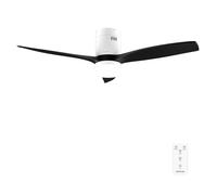 Cecotec Ventilador de Techo con Luz y Mando a Distancia de 52" EnergySilence Aero 5600 Classic White&Black. Motor DC 40W, 3 Aspas, Luz LED, Temporizador, 6 Velocidades, Modo Winter/Summer