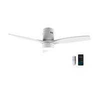 Cecotec Ventilador de Techo con Luz y Wifi EnergySilence Aero 5600 White Aqua Connected. 40 W, 52” con 3 Aspas, Mando a Distancia, Protección IP44, Modo winter-summer, Temporizador