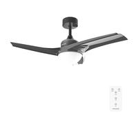 Cecotec Ventilador de Techo con Mando a Distancia, Temporizador y Luz LED EnergySilence Aero 470. 49 W, 106 cm de Diámetro, 3 Aspas, 3 Velocidades, Función Invierno, Gris Marengo