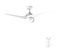 Cecotec Ventilador de Techo con Mando a Distancia, Temporizador y Luz LED EnergySilence Aero 550. 60 W, 132 cm de Diámetro, 3 Aspas, 3 Velocidades, Función Invierno, Diseño en blanco