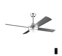 Cecotec Ventilador de Techo con Mando a Distancia, Temporizador y Luz LED EnergySilence Aero 570. 60 W, 132 cm de Diámetro, 4 Aspas, 3 Velocidades, Función invierno, Diseño en Acero