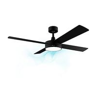 Cecotec Ventilador de Techo con Mando a Distancia, Temporizador y Luz LED Ventilador de techo EnergySilence Aero 5200 Line. 60 W, Motor de Cobre, 52", 4 Aspas, 3 Velocidades, Función Invierno (Negro)