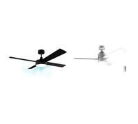Cecotec Ventilador de Techo con Mando a Distancia, Temporizador y Luz LED Ventilador & Ventilador de Techo con Luz EnergySilence Aero 4850 Style White. 30 W, Diámetro 48" con 3 As