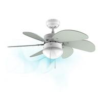 Cecotec Ventilador de techo EnergySilence 3600 Vision Mint. 50 W, Diámetro 92 cm, Lámpara, 3 Velocidades, 6 Aspas reversibles, Función Verano/Invierno, Interruptor de Cadena, Blanco/Menta