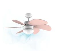 Cecotec Ventilador de techo EnergySilence 3600 Vision Nude. 50 W, Diámetro 91 x 37 cm, Lámpara, 3 Velocidades, 6 Aspas reversibles, Función Verano/Invierno, Interruptor de Cadena, Blanco/Nude