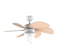 Cecotec Ventilador de techo EnergySilence 3600 Vision Orange. 50 W, Diámetro 92 cm, Lámpara, 3 Velocidades, 6 Aspas reversibles, Función Verano/Invierno, Interruptor de Cadena, Blanco/Naranja