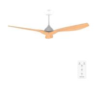 Cecotec Ventilador de Techo EnergySilence Aero 5200 LightWood. 40W, Motor DC, Diámetro 132 cm, Mando, Temporizador, 6 Velocidades, Verano e invierno, Altura ajustable 12,5 o 25 cm