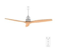 Cecotec Ventilador de Techo EnergySilence Aero 5270 LightWood. 40W, Motor DC, Diámetro 132 cm, Mando, Temporizador, 6 Velocidades, Verano e invierno, Altura ajustable 15 o 25 cm