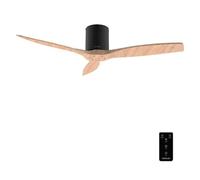 Cecotec Ventilador de Techo EnergySilence Aero 5400 Classic Black&LightWood | Mando a Distancia, 52", Motor DC 40W, 3 Aspas, 6 Velocidades, Temporizador hasta 8h, Modo Winter/Summer