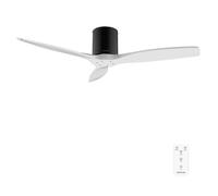 Cecotec Ventilador de Techo EnergySilence Aero 5400 Classic Black&White | Mando a Distancia, 52", Motor DC 40W, 3 Aspas, 6 Velocidades, Temporizador hasta 8h, Modo Winter/Summer