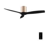 Cecotec Ventilador de Techo EnergySilence Aero 5400 Classic Gold&Black | Mando a Distancia, 52", Motor DC 40W, 3 Aspas, 6 Velocidades, Temporizador hasta 8h, Modo Winter/Summer