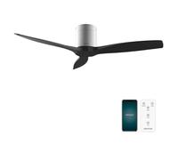 Cecotec Ventilador de Techo EnergySilence Aero 5500 Aqua IronBlack Connected, Motor DC 40W, Diámetro 132 cm, Bajo consumo, Wifi, Mando, Exteriores, Temporizador, Verano e invierno, Silencioso