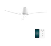 Cecotec Ventilador de Techo EnergySilence Aero 5500 Aqua White&White Connected, Motor DC 40W, Diámetro 132 cm, Bajo consumo, Wifi, Mando, Exteriores, Temporizador, Verano e invierno, Silencioso