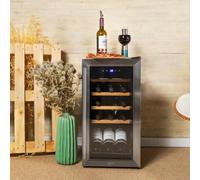 Cecotec Vinoteca Bolero Grandsommelier 1550 Inox Compressor, 15 botellas de capacidad, Puerta y tirador inox, Alto rendimiento