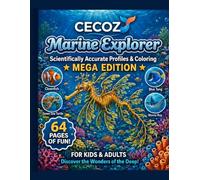 CECOZ Marine Explorer - Mega Edition: 64 Reef Treasures: Educational Marine Biology Coloring Book with Real Photographs, Scientific Data Cards & Detailed Coloring Pages