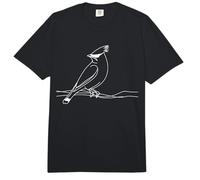Cedar Waxwing Arte Lineal Ornitólogo Comfort Colors Adult Heavyweight T-Shirt