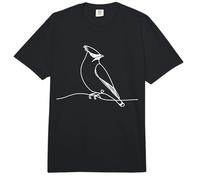 Cedar Waxwing Arte Lineal Ornitólogo Comfort Colors Adult Heavyweight T-Shirt