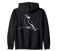 Cedar Waxwing Arte Lineal Ornitólogo Sudadera con Capucha