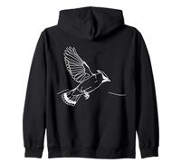 Cedar Waxwing Arte Lineal Ornitólogo Sudadera con Capucha