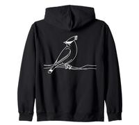 Cedar Waxwing Arte Lineal Ornitólogo Sudadera con Capucha