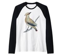 Cedar Waxwing Bird Hermosa Ornitología Camiseta Manga Raglan
