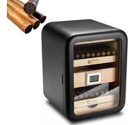 Cedar Wood Cigar Humidor Cabinet, Walnut Wood Storage Box With Transparent Skylight, Digital Hygrometer & Humidifier, 4 Layerl, Holds Approximately 110 Cigars, For Fathers, Friends