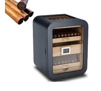 Cedar Wood Cigar Humidor Cabinet, Walnut Wood Storage Box With Transparent Skylight, Digital Hygrometer & Humidifier, 4 Layerl, Holds Approximately 110 Cigars, For Fathers, Friends