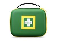 Cederroth ® | First Aid Kit Medium | Kit de primeros auxilios bien equipado y hecho de un material resistente tipo caucho, con una práctica asa y una tira de cierre de velcro ajustable