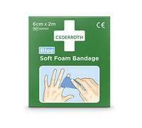 Cederroth ® | Soft Foam Bandage Blue | Vendaje azul autoadherente sin adhesivos para todo tipo de heridas leves | Se mantiene firme en condiciones de calor, humedad o sequedad | Rollo de 2 m x 6 cm