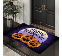 CEDNXOER Alfombra Atrapapolvo Fondo Luna Llena, Alfombra Calabaza Espeluznante Antideslizante Lavable en Lavadora, Felpudo de Entrada Absorbentes para Entrada, Puerta y Pasillo 50 x 70 cm