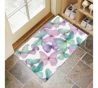 CEDNXOER Alfombra Atrapapolvo Minimalismo Insectos, Alfombra Mariposa Acuarela Antideslizante Lavable en Lavadora, Felpudo de Entrada Absorbentes para Entrada, Puerta y Pasillo 60 x 90 cm