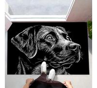 CEDNXOER Alfombra Atrapapolvo Rayas Perro Animal, Alfombra Perro Labrador Retriever Antideslizante Lavable en Lavadora, Felpudo de Entrada Absorbentes para Entrada, Puerta y Pasillo 40 x 60 cm