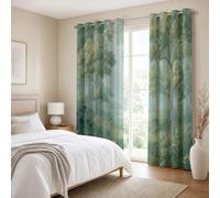 CEDNXOER Cortinas Opacas Tranquilo Bosque Impresión,3D Bosque Denso Cortinas Blackout Termicas Aislantes Frio y Calor con Ojales para Dormitorio Salon 2 Piezas 140×160cm,Verde