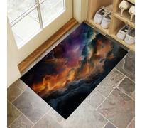 CEDNXOER Deslumbrante Universo Felpudo Entrada Casa, Aurora Nebulosa Alfombra Entrada Interior Antideslizante, Amarillo Lavable Felpudo, Alfombrillas Pasillo Tapete Cocina Dormitorio 80 x 120 cm