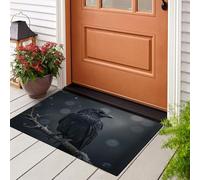 CEDNXOER Felpudo Entrada 80 x 120 cm, Copos Nieve Animales Absorbente Alfombra Entrada Casa, Suave Alfombra Cocina Lavable Antideslizante, Cuervos En Las Ramas Tapete para Puerta Delantera