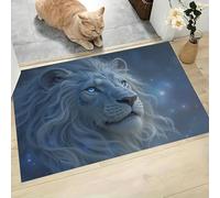 CEDNXOER Felpudo Entrada Casa,50 x 80 cm Alfombra Atrapapolvo,Absorbente Cuentos Hadas Animales Impermeable y Lavable Alfombrilla Antideslizante Cielo Estrellado León,Pasillo,Dormitorio Felpudo, Azul