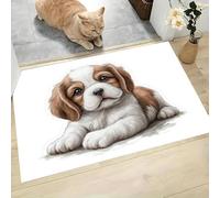 CEDNXOER Felpudo Interior 90 x 150 cm,Alfombra Atrapapolvo Antideslizante Blanco, Alfombra Lavable en Lavadora Lindo Perro, Felpudo de Entrada Dibujos Animados Beagle para Entrada