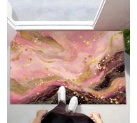 CEDNXOER Sueño Vórtice Felpudo de Entrada 50 x 80 cm, Pelo Corto Alfombra Interior de Bienvenida Antideslizante Rosa, Lavable en Lavadora Alfombrilla Mármol Abstracto Baño Absorbente