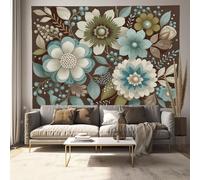 CEDNXOER Tapiz de Surrealista Flores, 3D Retro Floral Telón de Fondo, Marrón Fotografía Fiesta Tapiz Mural, Tapices para Sala Dormitorio Decoración de la Pared 150 × 200 cm
