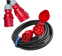 CEE Cable de Extensión de Corriente Fuerte Goma H07RN-F 5G6 32A Enchufe...