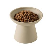 CEEFU Cuenco elevado de cerámica extra ancho para gatos, plato poco profundo de 6.2 pulgadas para aliviar la fatiga del bigote, 5 pulgadas de altura para una fácil alimentación, sin plomo ni cadmio