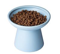 CEEFU Cuenco Elevado Extra Ancho para Gatos - Plato de Cerámica de 6.2 Pulgadas, Poco Profundo para Comida - Fatiga