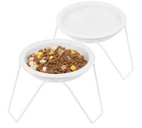 CEEFU Cuencos de comida para gatos, paquete de 2 cuencos elevados de cerámica para alimentos y agua, cuencos elevados para mascotas con soporte, gatos y perros pequeños, aptos para lavavajillas